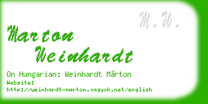 marton weinhardt business card